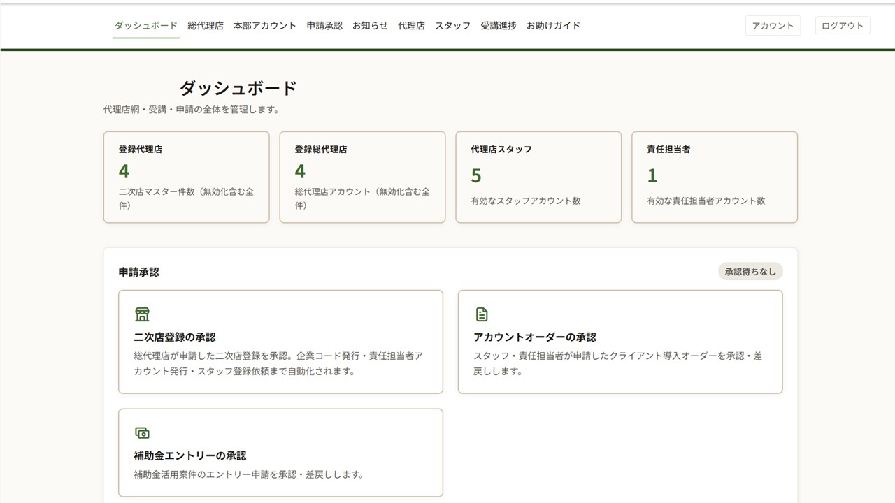 代理店管理システム